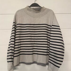 Anthropologie Maeve Knit Sweater in Gray and Cream